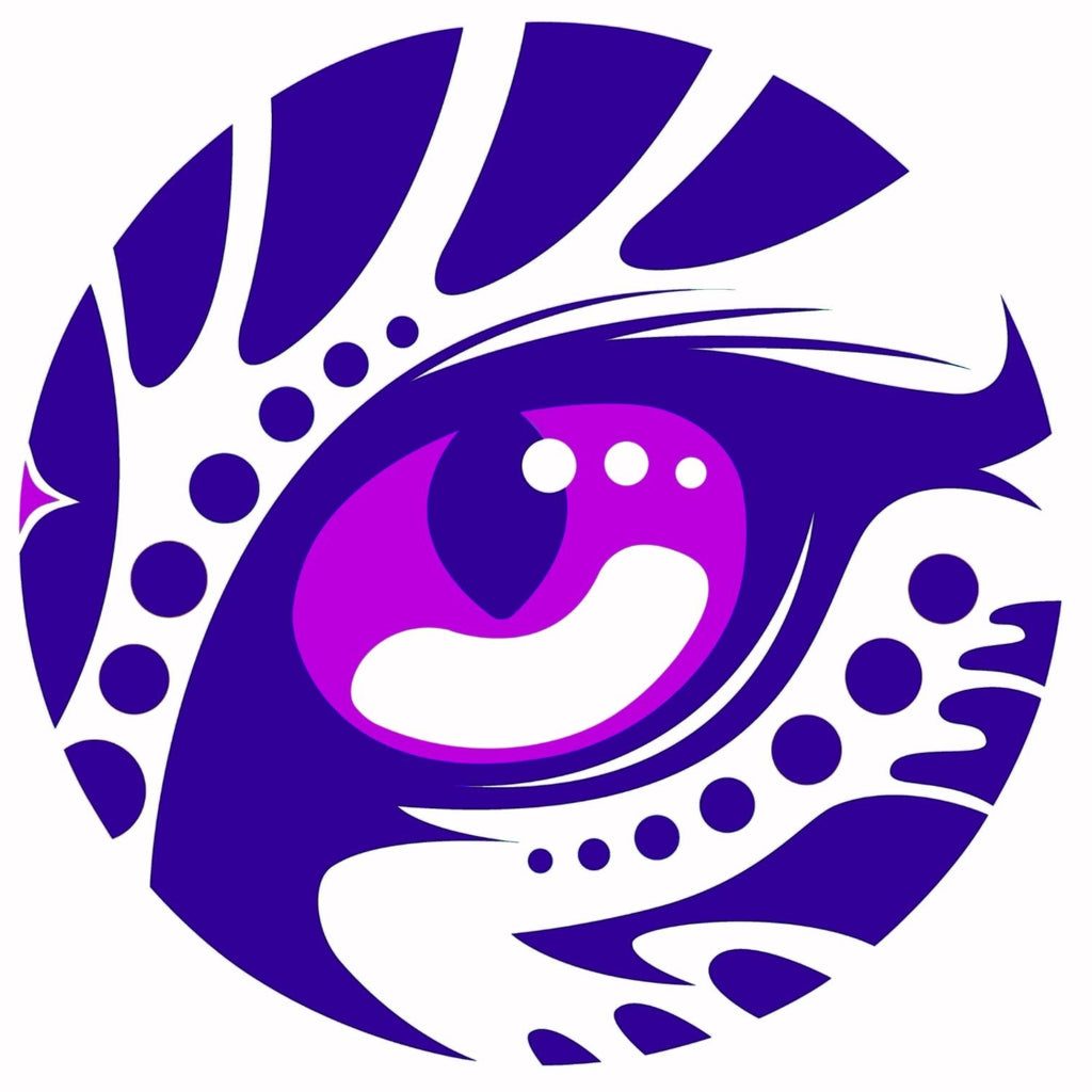 Logo of Vaguar Hape with a stylized eye design and purple color scheme on a white background.